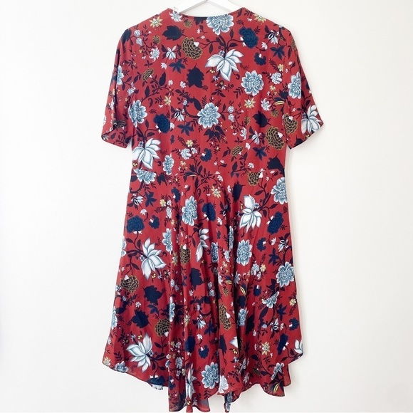 ALC Floral Silk Red and Blue Floral Sosta Dress Size 6 - Picture 6 of 9